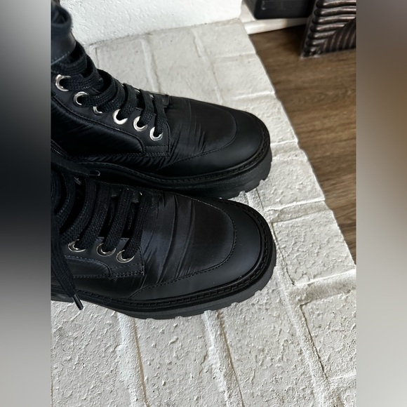 ZARA QUILTED NYLON LOW HEEL ANKLE BOOTS Size 7 - Picture 10 of 11